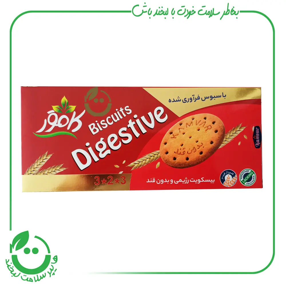 بیسکویت دایجستیو بدون قند کامور