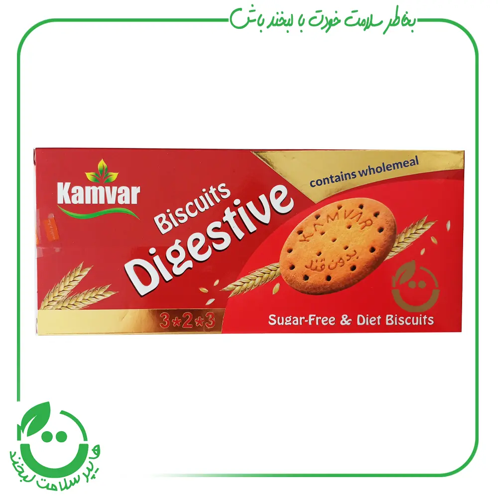 بیسکویت دایجستیو بدون قند کامور