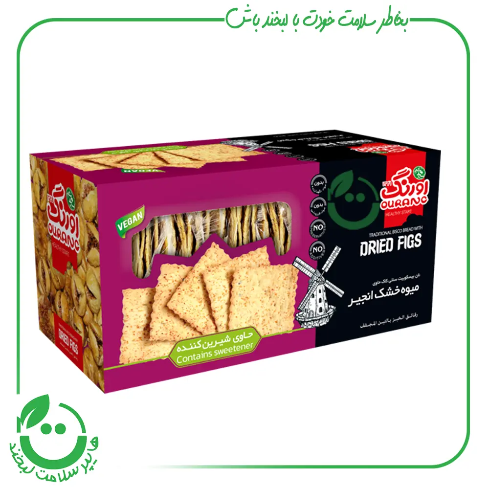 نان بیسکویت حاوی پودر انجیر خشک اورنگ ـ 310گرم