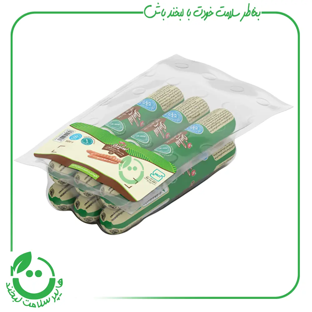 هات داگ بدون گلوتن 60% گوشت کاله - 500گرم