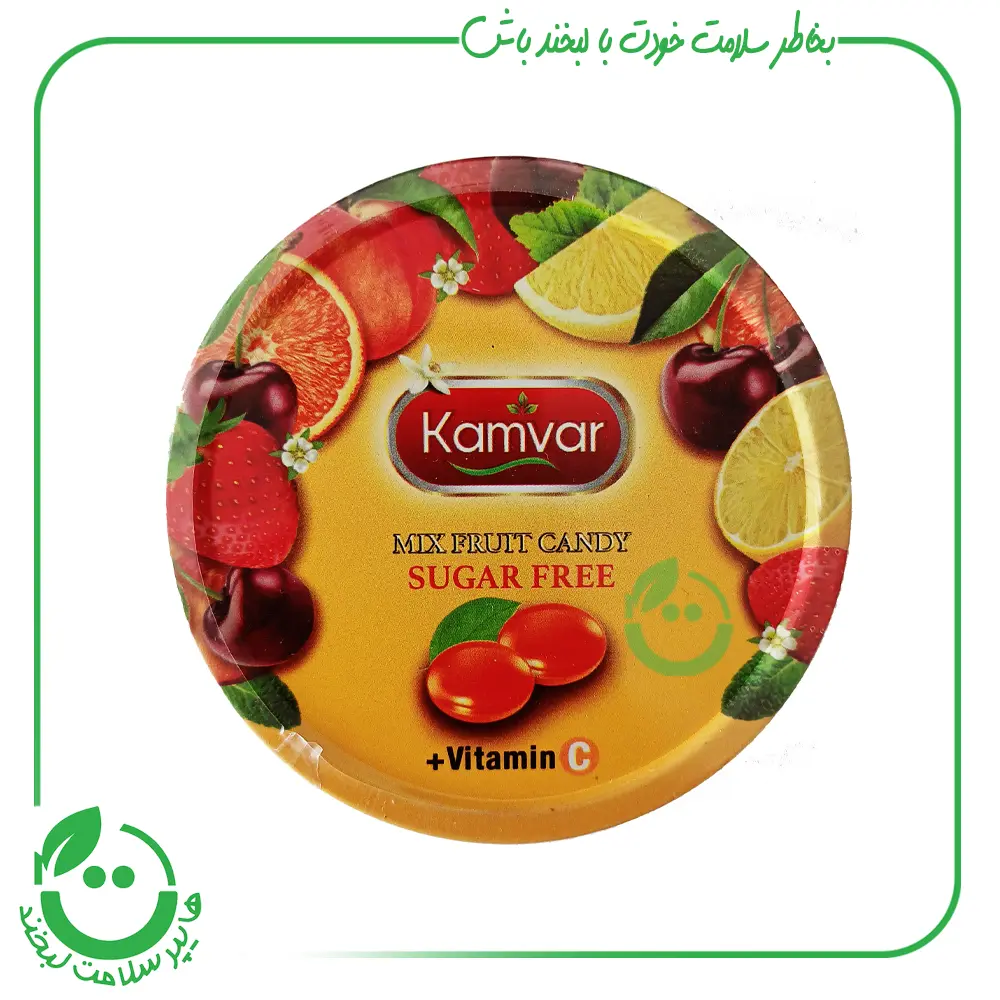 آبنبات رویال بدون قند شش میوه کامور ـ 150 گرم