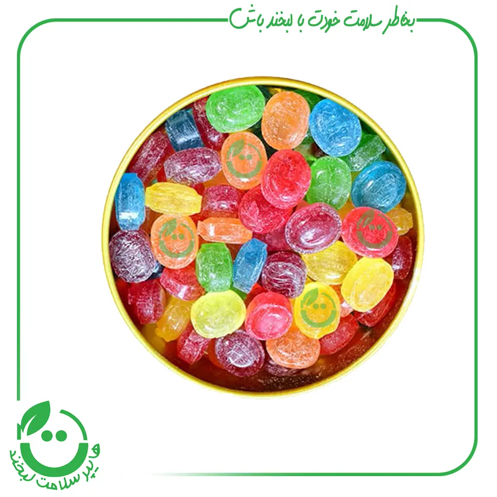 آبنبات رویال بدون قند شش میوه کامور ـ 150 گرم