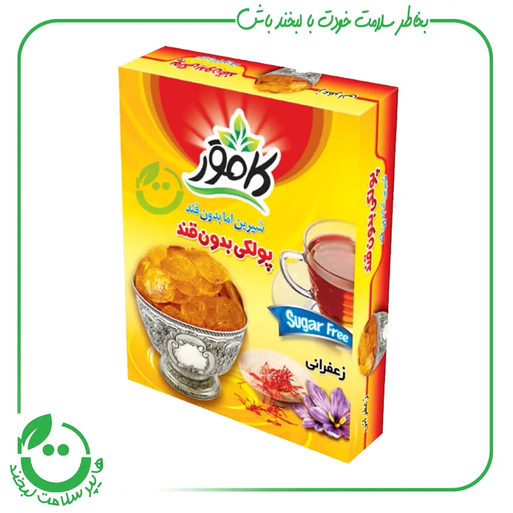 پولکی زعفرانی بدون قند کامور ـ 150 گرم