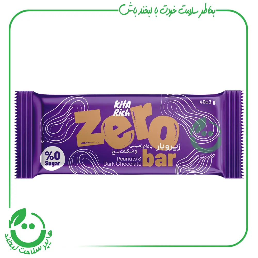 زیرو بار بادام زمینی شکلات تلخ کیتاریچ ـ 40 گرم