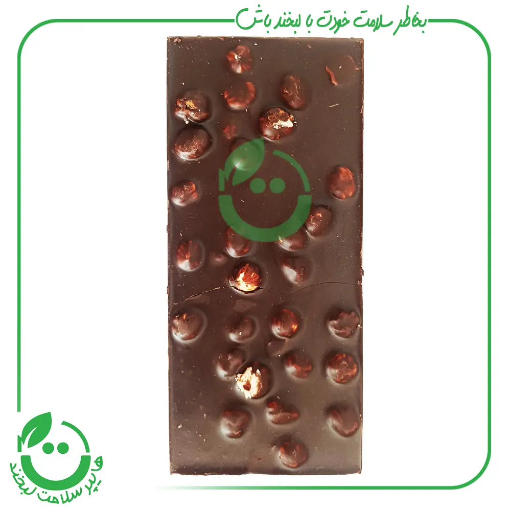 شکلات تخته ای دارک 57% بدون قند پوبدا با مغز فندق ـ 90 گرم